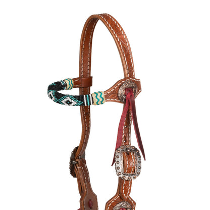 Ogłowie na jedno ucho Turquis Bead