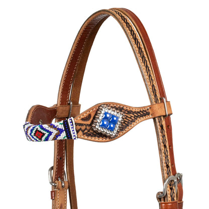 Ogłowie with Blue Diamond Decoration
