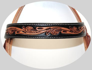 Ogłowie Black Floral Overlay Browband