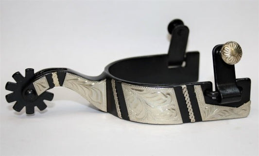 Ostrogi Western Black Silver Engraved