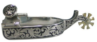 Srebrne ostrogi z kwiatowym ażurem