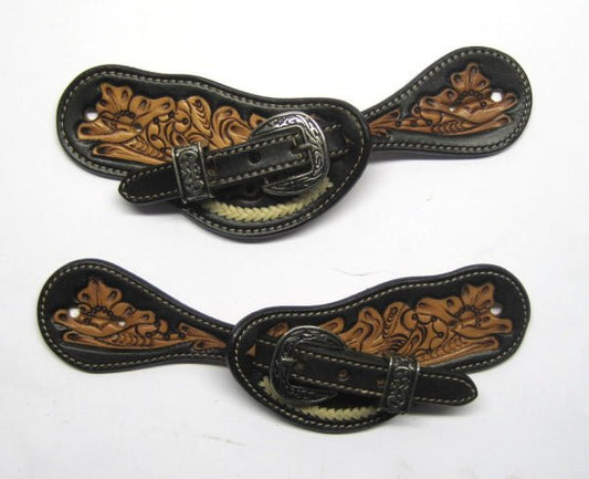 Paski do ostróg Black Flowers