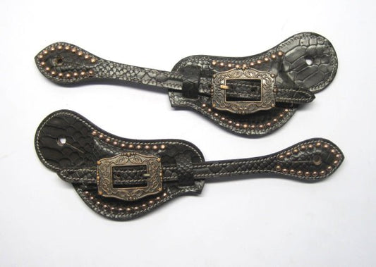 Paski do ostróg Show z miedzianymi nitami