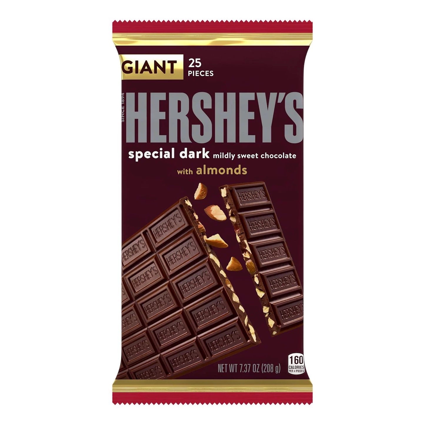 HERSHEYS Special dark midly sweet chocolate with almonds