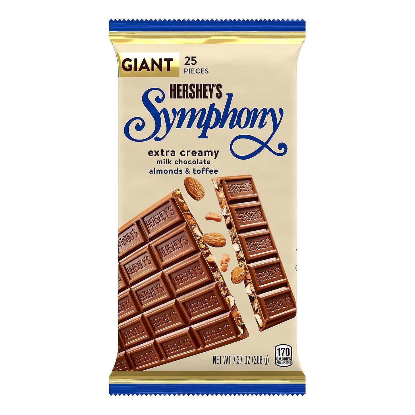 HERSHEY'S symphony extra creamy milk chocolate, almonds and toffee GIGANT