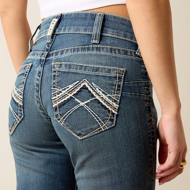 Ariat R.E.A.L. Mid Rise Stretch Whipstitch Boot Cut  RAINSTORM