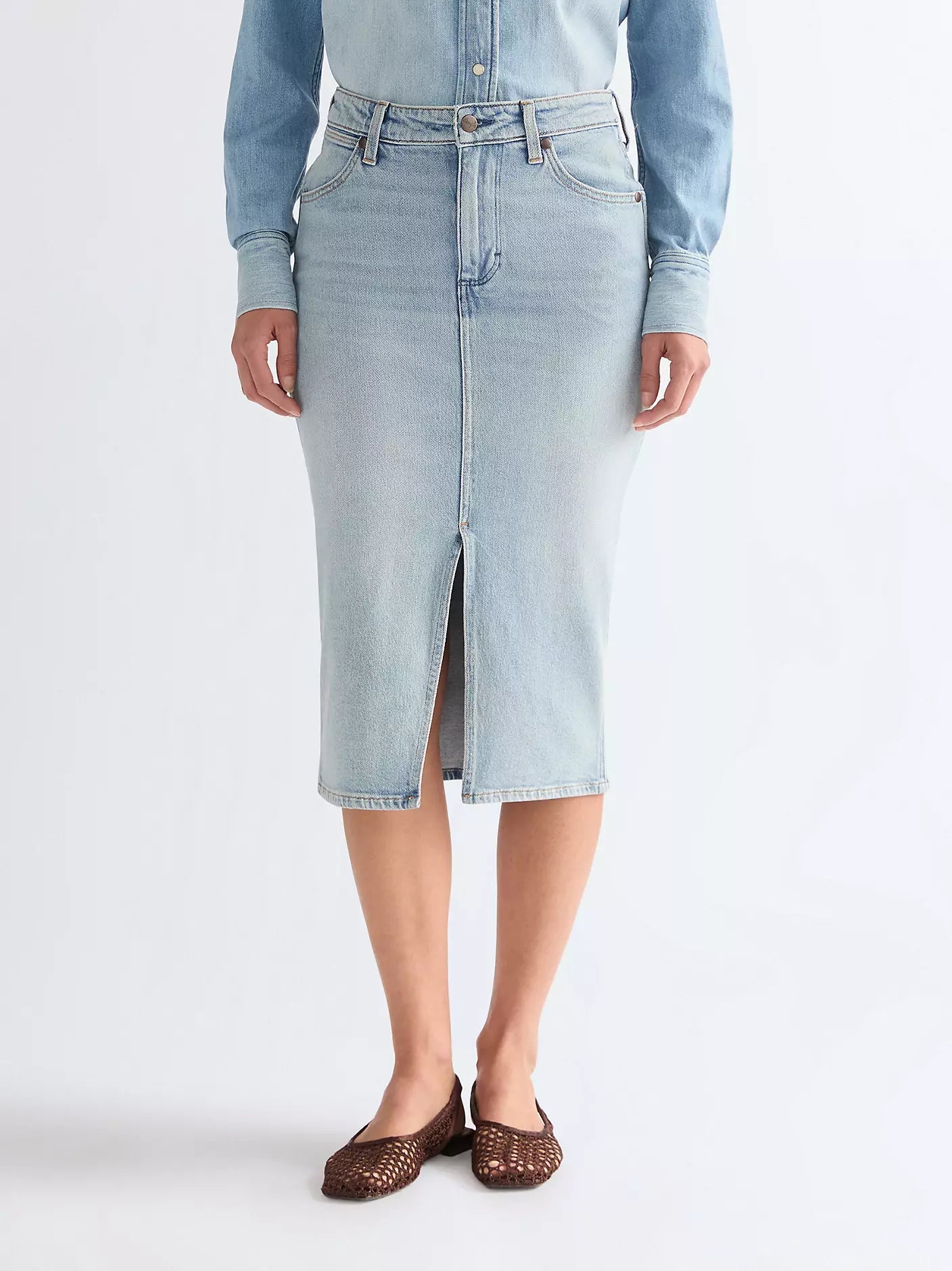 Spódnica Wrangler Slim Pencil Sagebrush