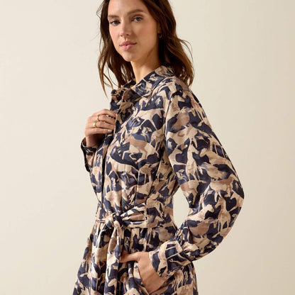 Damska Sukienka Western Culham Horse Print