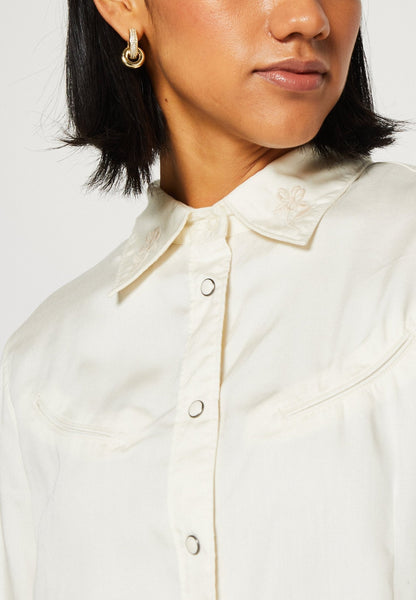 Wrangler TAILORED SEAMED BLOUSE WORN WHITE