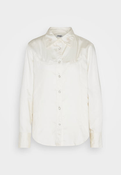 Wrangler TAILORED SEAMED BLOUSE WORN WHITE