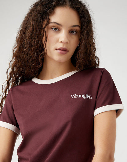 Wrangler RELAXOVANÉ RINGER TEE IN DAHLIA 