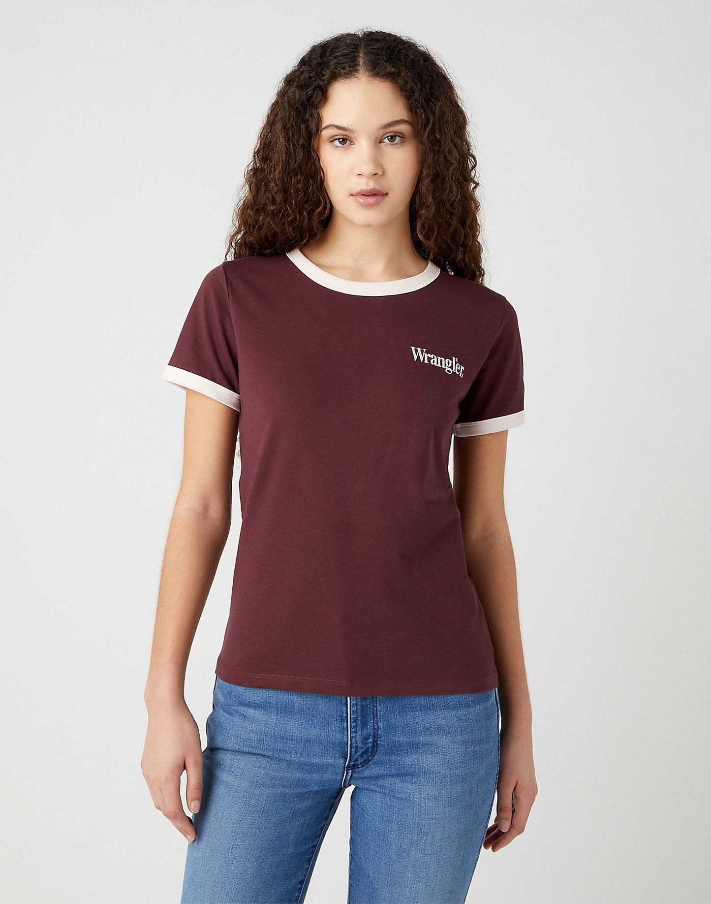 Wrangler RELAXOVANÉ RINGER TEE IN DAHLIA 