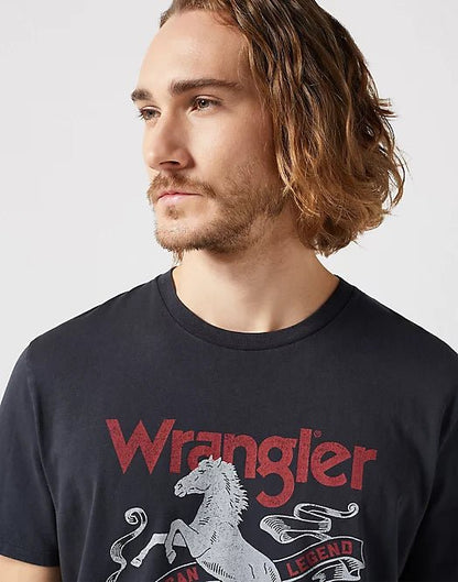 Wrangler AMERICANA TEE IN FADED BLACK