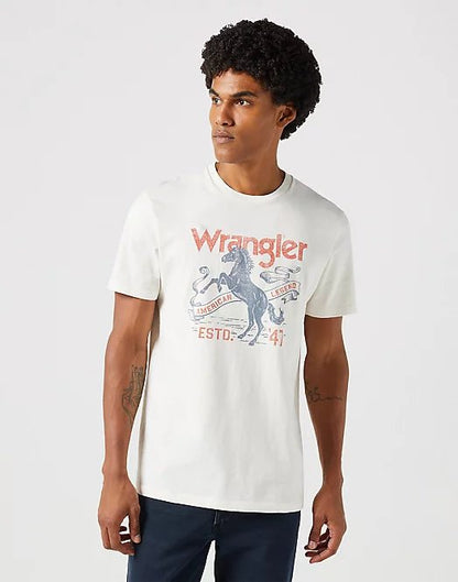 Wrangler AMERICANA TEE IN WORN WHITE