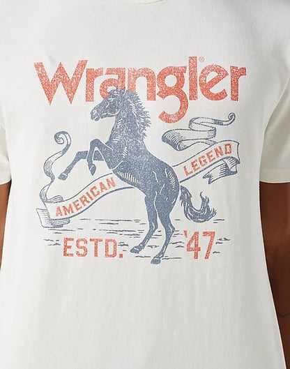 Wrangler AMERICANA TEE IN WORN WHITE