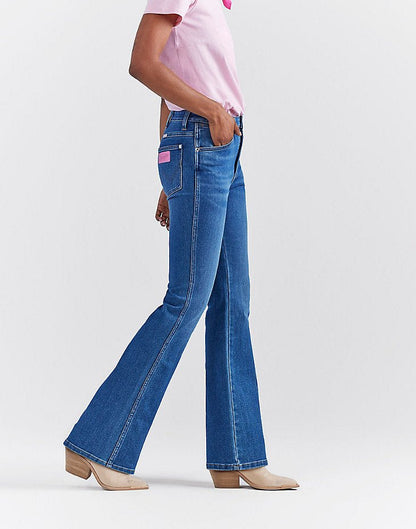 WRANGLER X BARBIE™ WESTWARD HIGH RISE BOOTCUT JEAN IN KEN BLUE