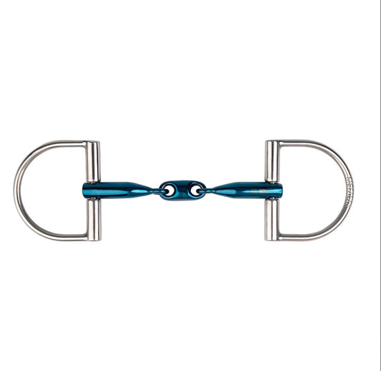 Wędzidło D-ring snaffle double Eco blue 14mm